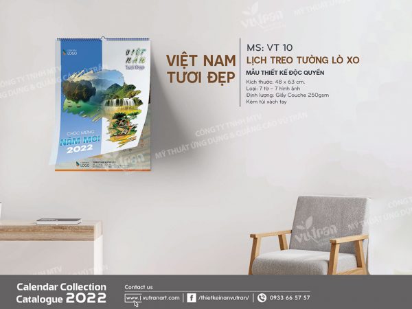 Lịch treo tường "Việt Nam tươi đẹp" thiết kế bởi Vutranart.